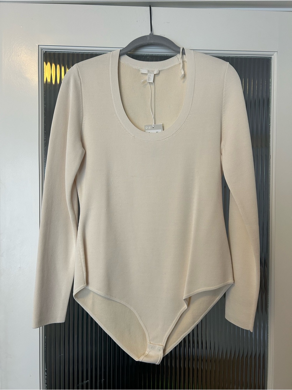NWT COS Long-Sleeve Knit Bodysuit
 in Cream